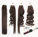 20"Clip in Hair Extensions Real Human Hair Double Weft Thick to Ends Dark Brown(#2) 6pieces 70grams/2.45oz