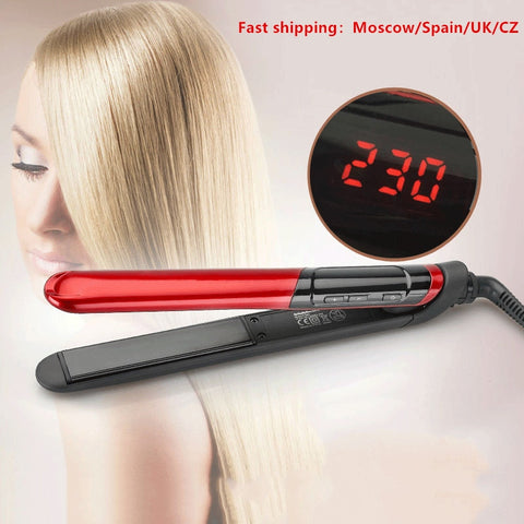 LCD Display 2-in-1 ceramic coating Hair straightener comb hair Curler beauty care Iron healthy beauty curling irons flat iron