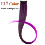 AliLeader Made 57 Colors 50CM Single Clip In One Piece Hair Extensions Synthetic Long Straight Ombre Grey Red Rainbow Hair Piece