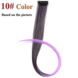 AliLeader Made 57 Colors 50CM Single Clip In One Piece Hair Extensions Synthetic Long Straight Ombre Grey Red Rainbow Hair Piece