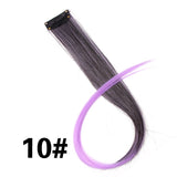 Leeons Colored Highlight Synthetic Hair Extensions Clip In One Piece Color Strips 20" Long Straight Hairpiece For Sports Fans