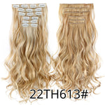 Alileader 22"Synthetic Long Curly Hair Heat Resistant Light Brown Gray Blond Thick Women Hair Extension Set Clip In Ombre Hair