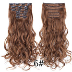 Alileader 22"Synthetic Long Curly Hair Heat Resistant Light Brown Gray Blond Thick Women Hair Extension Set Clip In Ombre Hair