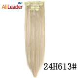 Alileader 55cm 100% Real Natural Thick Long Synthetic Hair Extention Heat Resistant Hairpiece Clip Curly 22inch Blond Brown 1pc